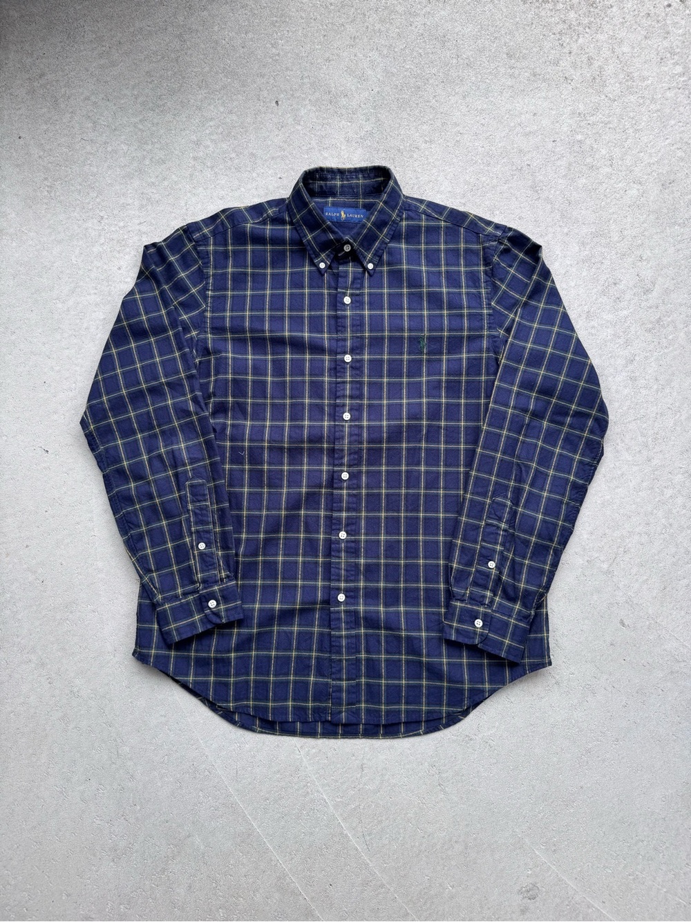 Ralph Lauren Blue and Green Plaid Button-Down Shirt